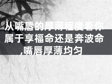从嘴唇的厚薄程度看你属于享福命还是奔波命,嘴唇厚薄均匀