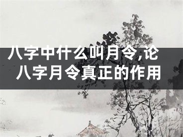 八字中什么叫月令,论八字月令真正的作用