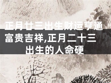 正月廿三出生财运亨通富贵吉祥,正月二十三出生的人命硬