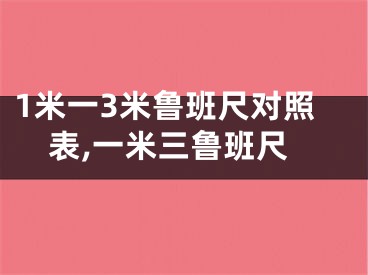 1米一3米鲁班尺对照表,一米三鲁班尺