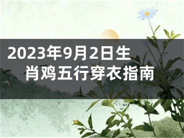2023年9月2日生肖鸡五行穿衣指南