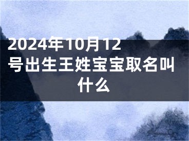 2024年10月12号出生王姓宝宝取名叫什么