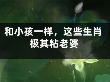 和小孩一样，这些生肖极其粘老婆