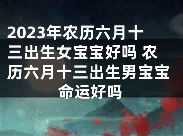 2023年农历六月十三出生女宝宝好吗 农历六月十三出生男宝宝命运好吗