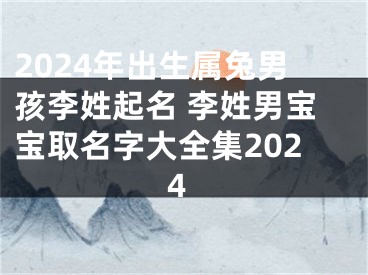 2024年出生属兔男孩李姓起名 李姓男宝宝取名字大全集2024