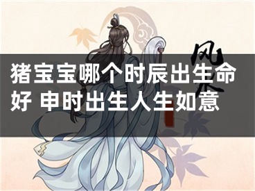 猪宝宝哪个时辰出生命好 申时出生人生如意