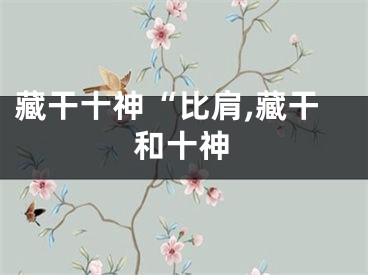 藏干十神“比肩,藏干和十神