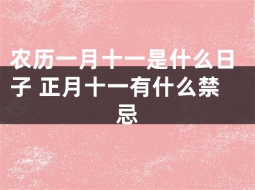农历一月十一是什么日子 正月十一有什么禁忌