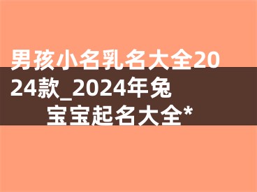 男孩小名乳名大全2024款_2024年兔宝宝起名大全*