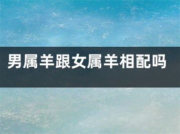 男属羊跟女属羊相配吗