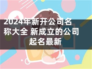 2024年新开公司名称大全 新成立的公司起名最新