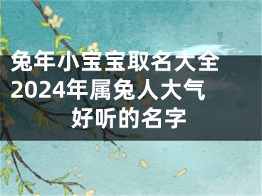 兔年小宝宝取名大全 2024年属兔人大气好听的名字