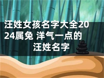 汪姓女孩名字大全2024属兔 洋气一点的汪姓名字