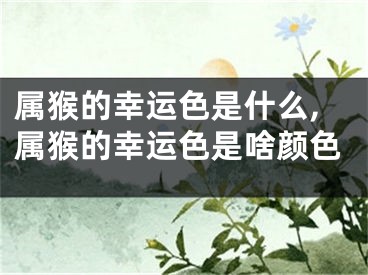 属猴的幸运色是什么,属猴的幸运色是啥颜色