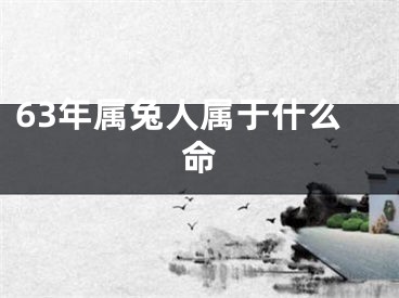 63年属兔人属于什么命