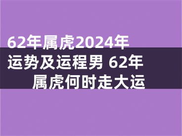 62年属虎2024年运势及运程男 62年属虎何时走大运