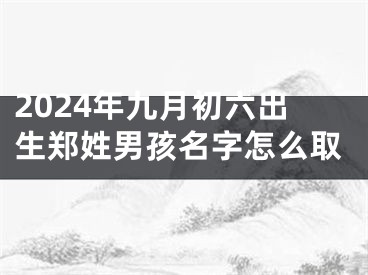 2024年九月初六出生郑姓男孩名字怎么取