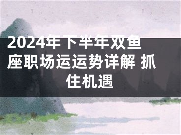 2024年下半年双鱼座职场运运势详解 抓住机遇