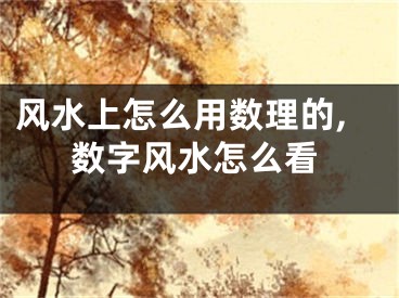 风水上怎么用数理的,数字风水怎么看