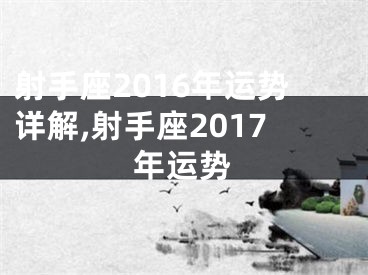 射手座2016年运势详解,射手座2017年运势