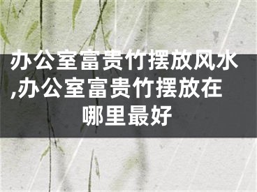 办公室富贵竹摆放风水,办公室富贵竹摆放在哪里最好