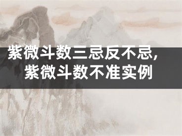 紫微斗数三忌反不忌,紫微斗数不准实例