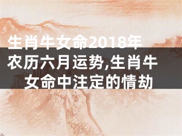 生肖牛女命2018年农历六月运势,生肖牛女命中注定的情劫