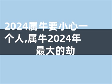 2024属牛要小心一个人,属牛2024年最大的劫