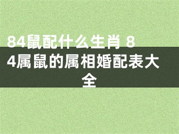84鼠配什么生肖 84属鼠的属相婚配表大全