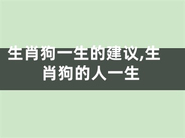 生肖狗一生的建议,生肖狗的人一生
