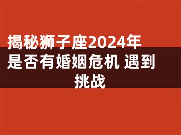 揭秘狮子座2024年是否有婚姻危机 遇到挑战