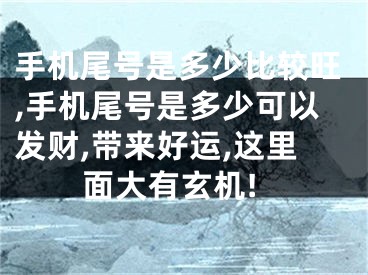 手机尾号是多少比较旺,手机尾号是多少可以发财,带来好运,这里面大有玄机!