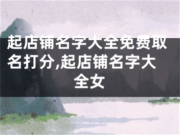 起店铺名字大全免费取名打分,起店铺名字大全女