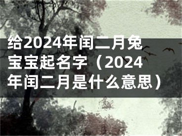 给2024年闰二月兔宝宝起名字（2024年闰二月是什么意思）