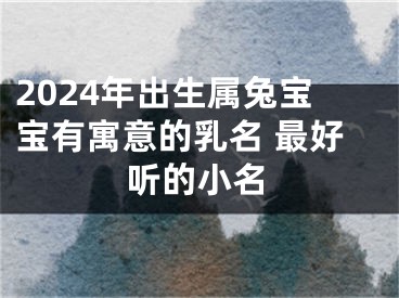 2024年出生属兔宝宝有寓意的乳名 最好听的小名
