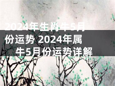 2024年生肖牛5月份运势 2024年属牛5月份运势详解