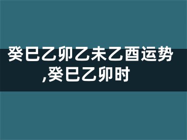 癸巳乙卯乙未乙酉运势,癸巳乙卯时