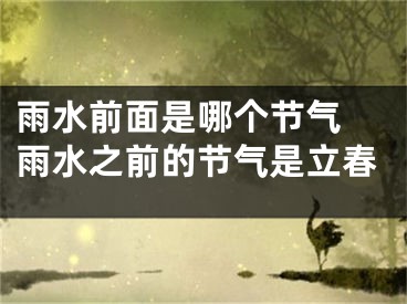 雨水前面是哪个节气 雨水之前的节气是立春