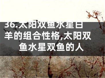 36.太阳双鱼水星白羊的组合性格,太阳双鱼水星双鱼的人