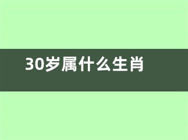 30岁属什么生肖