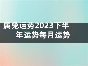 属兔运势2023下半年运势每月运势