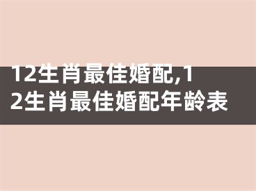12生肖最佳婚配,12生肖最佳婚配年龄表