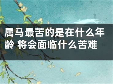 属马最苦的是在什么年龄 将会面临什么苦难