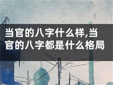 当官的八字什么样,当官的八字都是什么格局
