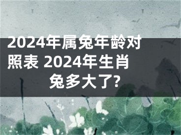 2024年属兔年龄对照表 2024年生肖兔多大了?