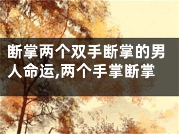 断掌两个双手断掌的男人命运,两个手掌断掌