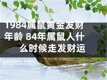 1984属鼠黄金发财年龄 84年属鼠人什么时候走发财运