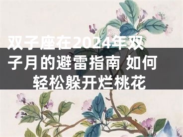 双子座在2024年双子月的避雷指南 如何轻松躲开烂桃花