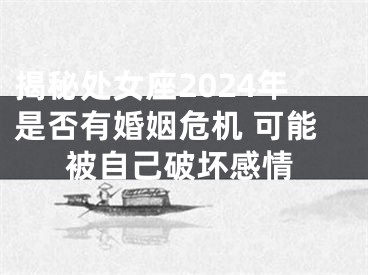 揭秘处女座2024年是否有婚姻危机 可能被自己破坏感情