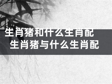 生肖猪和什么生肖配 生肖猪与什么生肖配